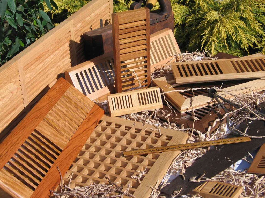 various types of wooden vents