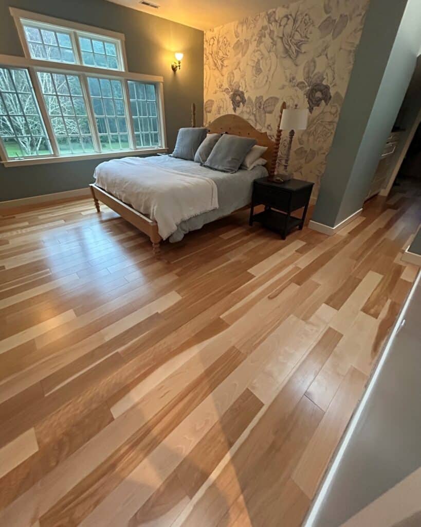Beech Clear hardwood flooring in bedroom